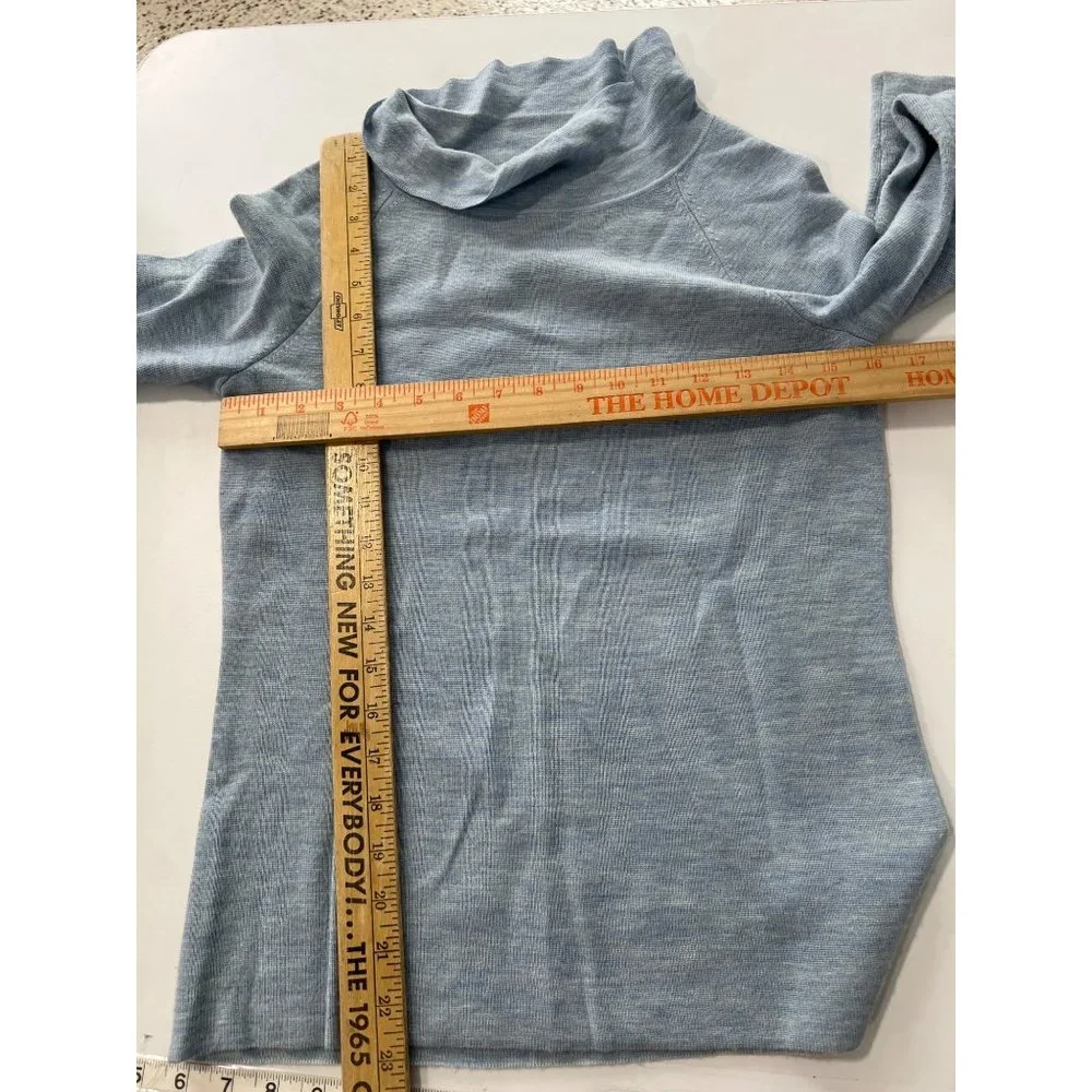 Talbots Pure Merino Wool Cowl Neck Pullover Sweater Womens XS Blue Cozy Knit - Picture 3 of 8